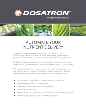 NUTRIENT DELIVERY SYSTEM SERIES BROCHURE