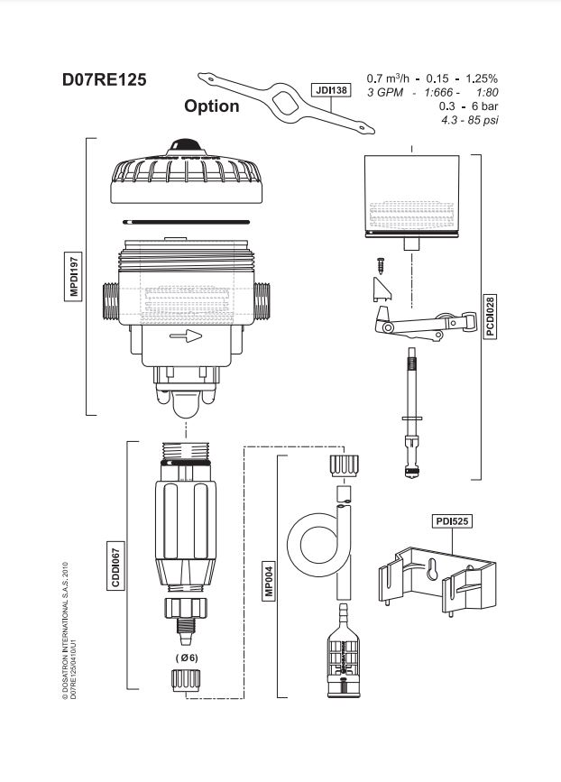 Dosatron 专家级微型计量泵 - D07 系列